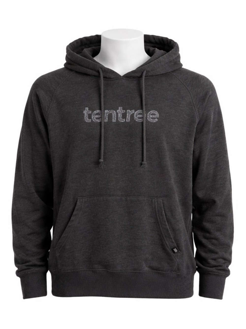 Size L Tentree Men’s Grey Logo Hoodie Pullover Kangaroo Pocket Eco Sweatshirt